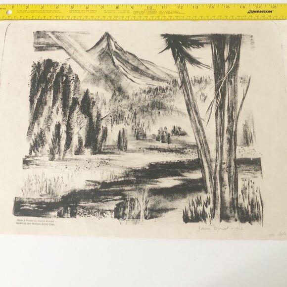 Jeanne Moment Art Print Reed College Oregon Untitled Landscape 1952 #9/? - Picture 12 of 13